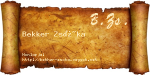 Bekker Zsóka névjegykártya